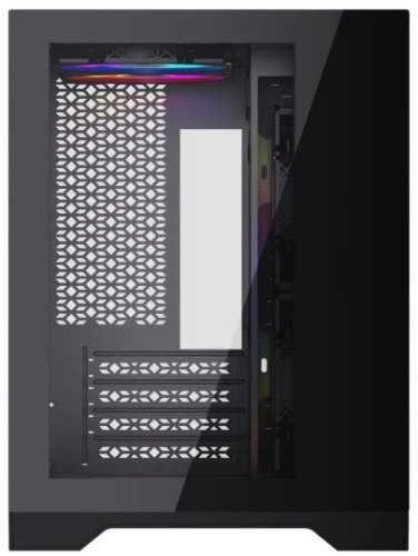 Компьютерный корпус Powercase Vision Micro, Black, Tempered Glass, 4х 120mm 5-color fan, черный, mATX [CVBM-L4]