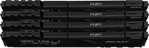 Оперативная память Kingston 32GB 3600MHz DDR4 CL17 DIMM (Kit of 4) FURY Beast Black [KF436C17BBK4/32]