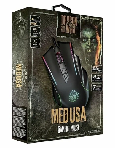 Мышь проводная Qumo Medusa M81 черный, 3200 dpi, USB, кнопки - 7 [32972]