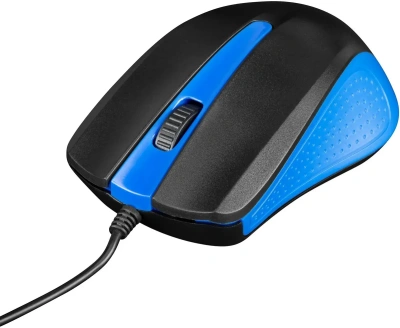 Мышь проводная Oklick 225M черный/синий, 1200 dpi, USB, кнопки - 3 [225M черный/синий]