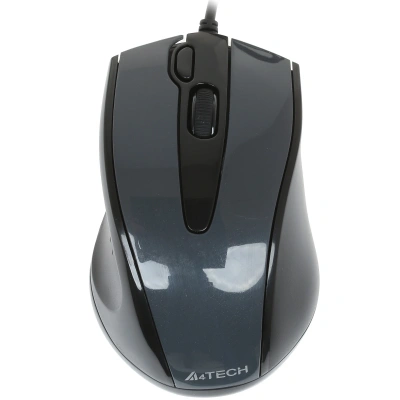 Мышь проводная A4Tech серый глянец/черный, 1200 dpi, USB [N-500F]