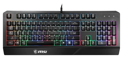 Клавиатура MSI VIGOR GK20 RU черный USB Multimedia for gamer LED (подставка для запястий) [VIGOR GK20 RU]