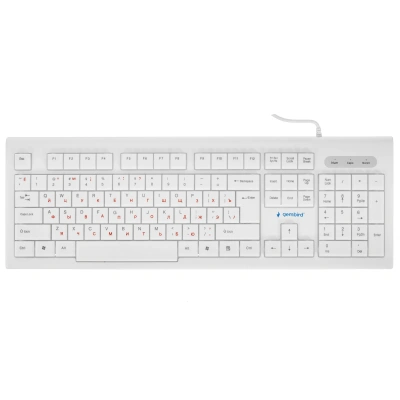 Клавиатура Gembird KB-8354U проводная, USB, бежевый/белый [KB-8354U бежевый/белый]