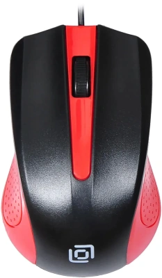Мышь проводная Oklick 225M черный/красный, 1200 dpi, USB, кнопки - 3 [225M черный/красный]