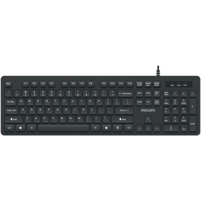Проводная клавиатура Philips SPK6264, USB 2.0 104 клав, русская заводская раскладка, черный [SPK6264B/60]