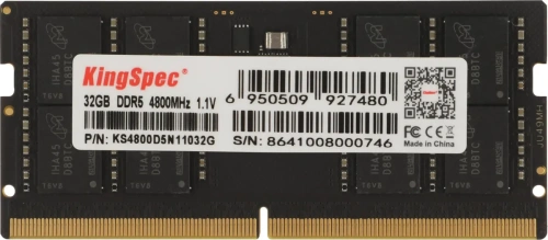 Оперативная память Kingspec 32GB DDR5 4800MHz (1x32GB), SO-DIMM, non-ECC, Ret KS4800D5N11032G [KS4800D5N11032G]