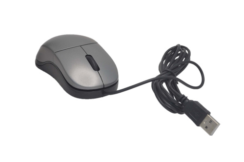 Мышь проводная Qumo Simple Office M92 серый, 1000 dpi, USB, кнопки - 3 [M92 Gray]