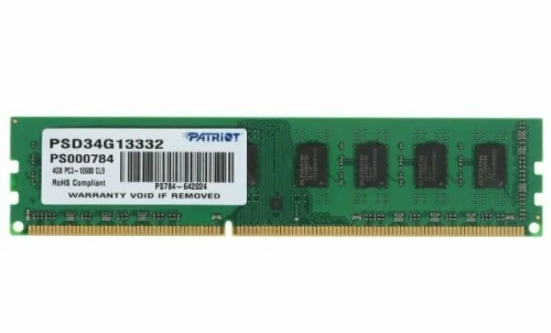 Оперативная память Patriot DDR3 4Gb 1333 MHz, CL9, DIMM [PSD34G13332]