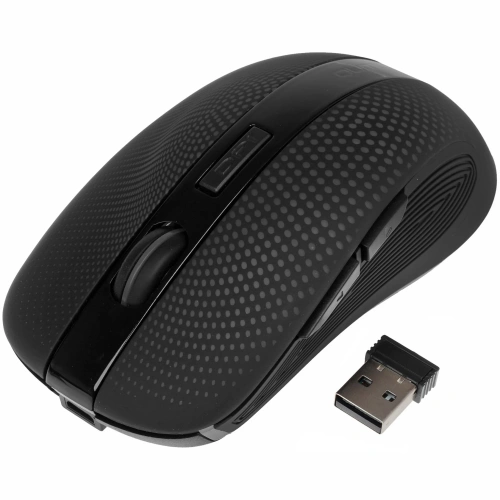 Мышь беспроводная Qumo Comfort M18 черный, 2400 dpi, радиоканал, USB, кнопки - 6 [M18]