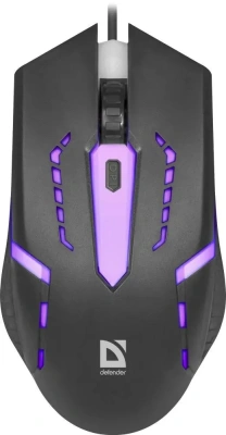 Мышь проводная Defender Hit MB-601 черный, 1200 dpi, USB, кнопки - 4 [52601]