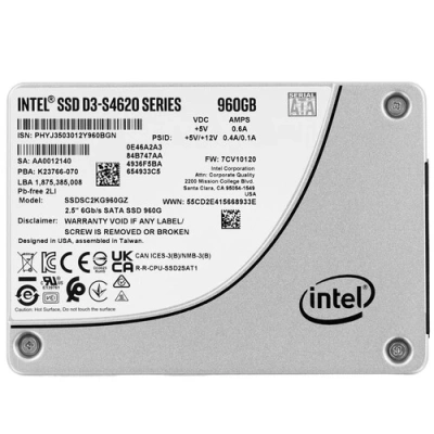 Накопитель SSD Intel D3-S4620, 960Gb, 2.5&quot;, SATA III, R/W 550/510 [SSDSC2KG960GZ01]