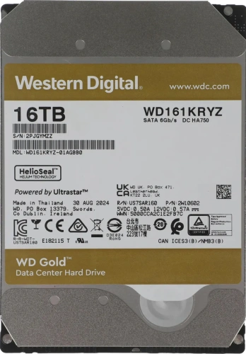 Жесткий диск SATA 16TB 7200RPM 6GB/S 512MB GOLD [WD161KRYZ]