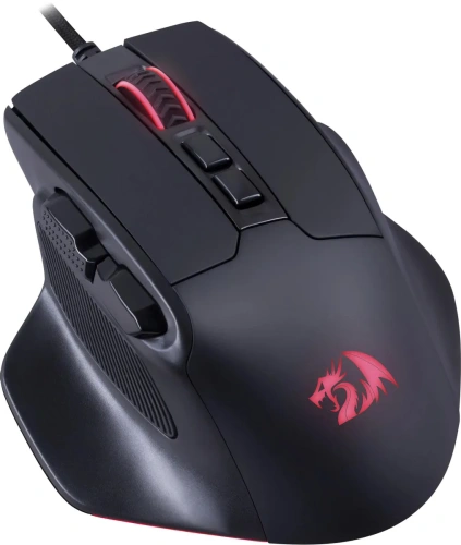 Мышь проводная Defender Redragon Bullseye черный, 12400 dpi, USB, кнопки - 8 [71164]