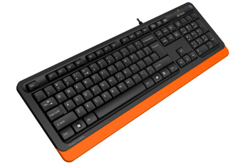 Клавиатура A4Tech Fstyler FK10 проводная, USB, черный/оранжевый [FK10 ORANGE]