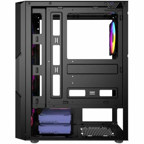 Компьютерный корпус Powercase Mistral T4B, Tempered Glass, 4x 120mm 5-color fan, черный, ATX [CMITB-L4]