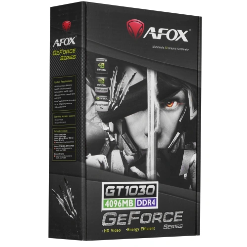 Видеокарта Afox Nvidia GeForce GT1030 4Gb DDR4 64Bit DVI HDMI [AF1030-4096D4L5]