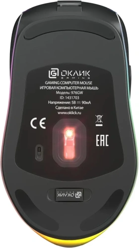 Мышь беспроводная Oklick 976GW черный, 3200 dpi, радиоканал, USB, кнопки - 6 [976GW]