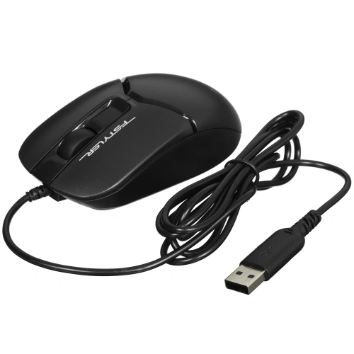 Мышь проводная A4Tech Fstyler FM12 черный, 1200 dpi, USB, кнопки - 3 [FM12 BLACK]