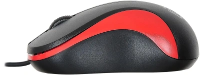 Мышь проводная Oklick 115S черный/красный, 1200 dpi, USB, кнопки - 3 [115S черный/красный]