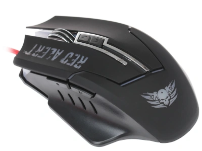 Мышь проводная Qumo Dragon War Red Alert черный, 2400 dpi, USB, кнопки - 7 [21957]