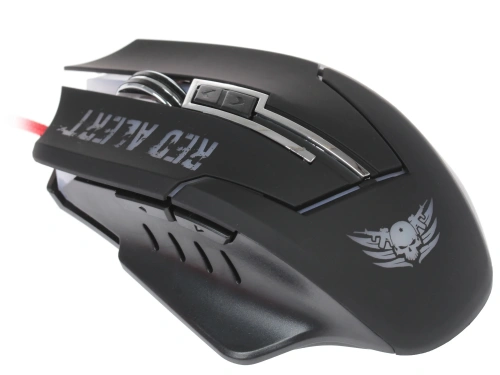 Мышь проводная Qumo Dragon War Red Alert черный, 2400 dpi, USB, кнопки - 7 [21957]
