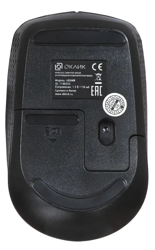 Мышь беспроводная Oklick 486MW черный, 1000 dpi, радиоканал, USB, кнопки - 3 [SR-1806 BLACK]