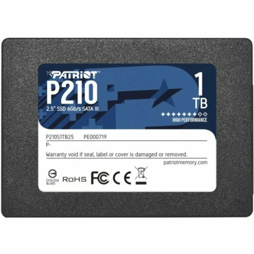 Накопитель SSD Patriot P210 1TB, SATA 2.5&quot;, P210S1TB25, 520/430, RET [P210S1TB25]