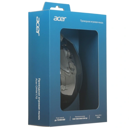 Мышь проводная Acer OMW170 черный, 3200 dpi, USB, кнопки - 6 [ZL.MCEEE.00R]