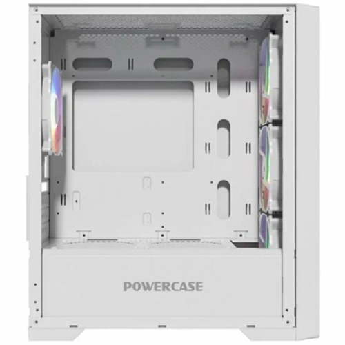 Компьютерный корпус Powercase ByteFlow Micro White, Tempered Glass, 4х 120mm ARGB fans, ARGB HUB, белый, mATX [CAMBFW-A4]