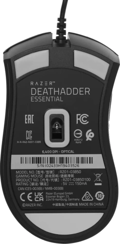 Мышь проводная Razer DeathAdder Essential черный, 6400 dpi, USB, кнопки - 5 [RZ01-03850100-R3C1/RZ01-03850100-R3M1]