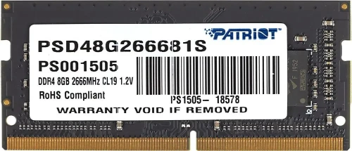 Оперативная память Patriot 8GB DDR4 2666MHz SO-DIMM PC21300 PSD48G266681S [PSD48G266681S]