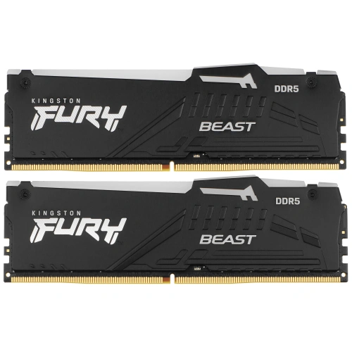 Оперативная память Kingston 64Gb DDR5 5600 (2x32GB) DIMM RGB KF556C36BBEAK2-64 Fury Beast RTL Gaming PC5-44800 CL36 с радиатором Ret [KF556C36BBEAK2-64]