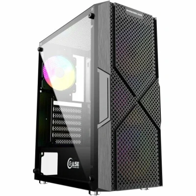 Компьютерный корпус Powercase Mistral T4B, Tempered Glass, 4x 120mm 5-color fan, черный, ATX [CMITB-L4]
