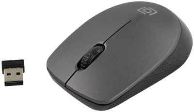 Мышь беспроводная Oklick 486MW серый/черный, 1000 dpi, радиоканал, USB, кнопки - 3 [SR-1806 GREY]