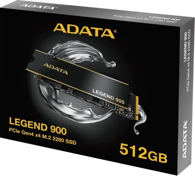 Накопитель SSD ADATA LEGEND 900, 512Gb, PCIe 4.0 x4, M.2 2280, NVMe, R/W 6200/2300, с радиатором [SLEG-900-512GCS]