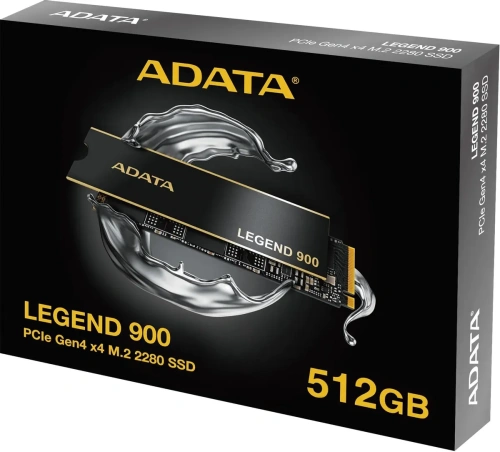 Накопитель SSD ADATA LEGEND 900, 512Gb, PCIe 4.0 x4, M.2 2280, NVMe, R/W 6200/2300, с радиатором [SLEG-900-512GCS]