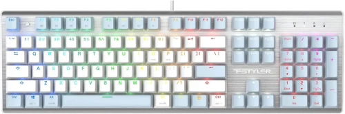 Клавиатура A4Tech Fstyler FS100 Neon проводная, USB, синий/белый [FS100 синий/белый]