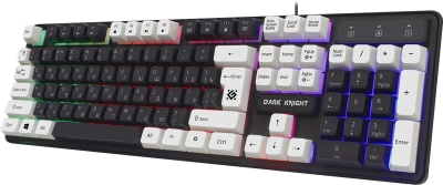 Клавиатура Defender Dark Knight GK-077 проводная, USB, чёрный/белый [45077]