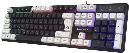 Клавиатура Defender Dark Knight GK-077 проводная, USB, чёрный/белый [45077]