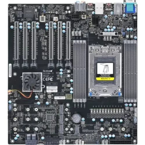 Материнская плата Supermicro MBD-M12SWA-TF-B, sWRX8, AMD WRX80, 8xDDR4, 4xSATA, 4xM.2, 2xU.2, 6xPCI-E 4.0 x16, 1x10Gb LAN, 1x1Gb LAN, 1xVGA, 5xUSB-A 3.2 Gen 2, 1xUSB-C 3.2 Gen 2x2, 7.1, E-ATX [MBD-M12SWA-TF-B]