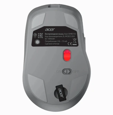 Мышь беспроводная Acer OMR310 темно-серый, 1600 dpi, кнопки - 7 [ZL.MCECC.032]