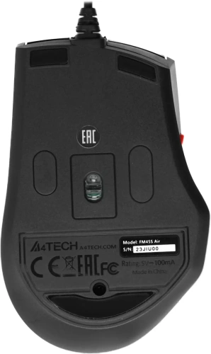 Мышь проводная A4Tech Fstyler FM45S Air красный/черный, 2400 dpi, USB, кнопки - 7 [FM45S AIR USB (SPORTS RED)]