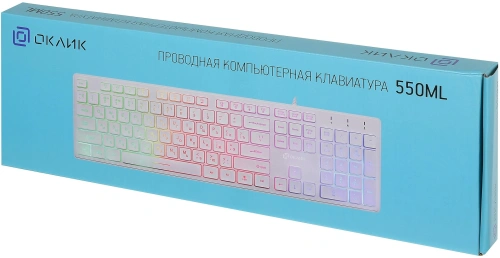 Клавиатура Oklick 550ML [1061618] проводная, USB, белый [550ML-white]
