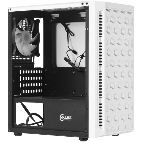 Компьютерный корпус Powercase Mistral Micro T3W, Tempered Glass, Mesh, 2x 140mm + 1х 120mm 5-color fan, белый, mATX [CMIMTW-L3]