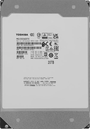 Жесткий диск 20TB Toshiba Server SAS, 7200 rpm, 512Mb buffer, 3.5&quot; [MG10SCA20TE]
