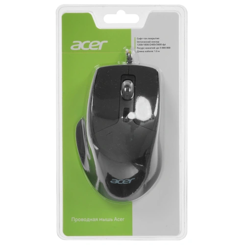 Мышь проводная Acer OMW130 черный, 3600 dpi, USB, кнопки - 6 [ZL.MCEEE.00J]
