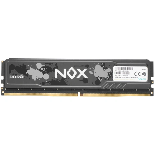Оперативная память Apacer 16GB DDR5 5600 MT/s CL40 AH5U16G56C522MBAA-1 NOX w/HS RP [AH5U16G56C522MBAA-1]