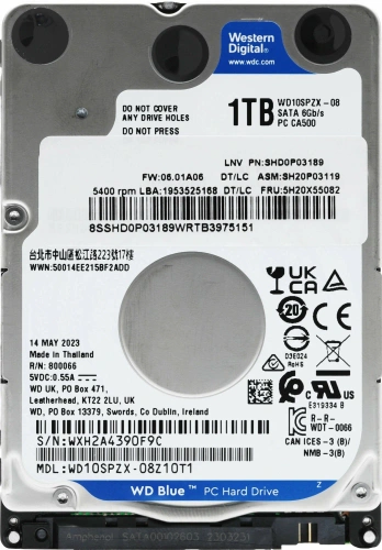 Жесткий диск Western Digital Blue™ WD10SPZX 1ТБ 2,5" 5400RPM [WD10SPZX]