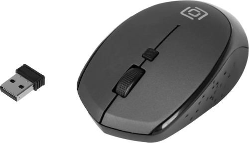 Мышь беспроводная Oklick 488MW серый/черный, 1600 dpi, радиоканал, USB, кнопки - 4 [SR-1807 GREY]