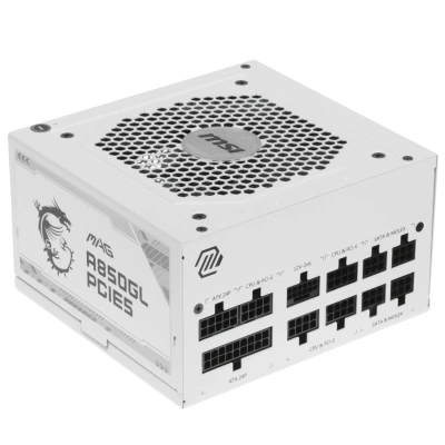 Блок питания MSI MAG A850GL PCIE5 WHITE, 850W, 80+ Gold, полностью модульный [306-7ZP8A24-CE0]